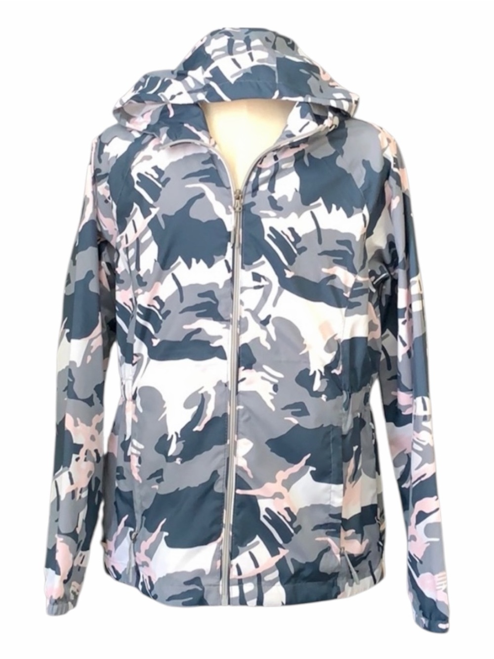 New Balance Women’s Abstract Camo Hooded Cinch Waist Jacket